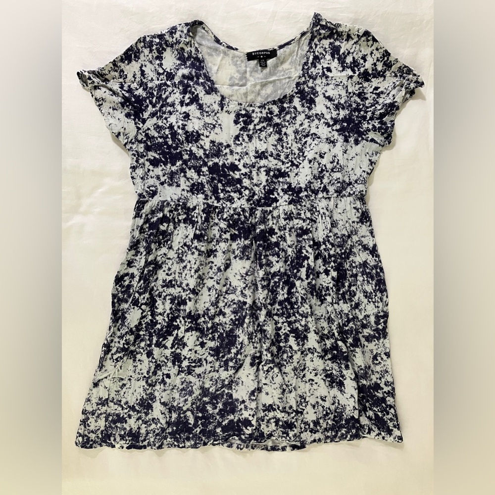 ByCorpus Blue Acid Wash Babydoll Mini Dress Size Large Urban Outfitters